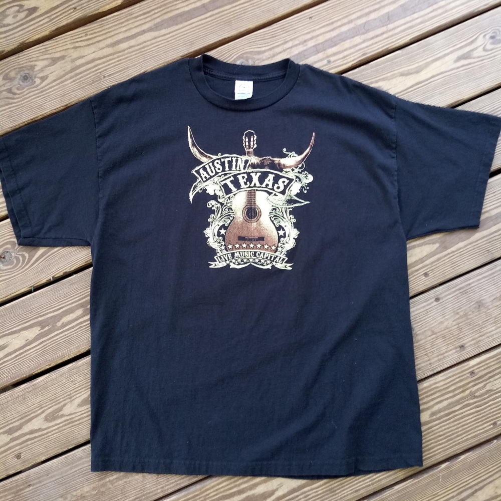 Vtg Austin Texas Live Music Capitol T-shirt 2XL